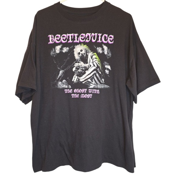 Beetlejuice T Shirt Mens M The Ghost With‎ The Most Graphic Black Oversized Tee - Picture 1 of 5